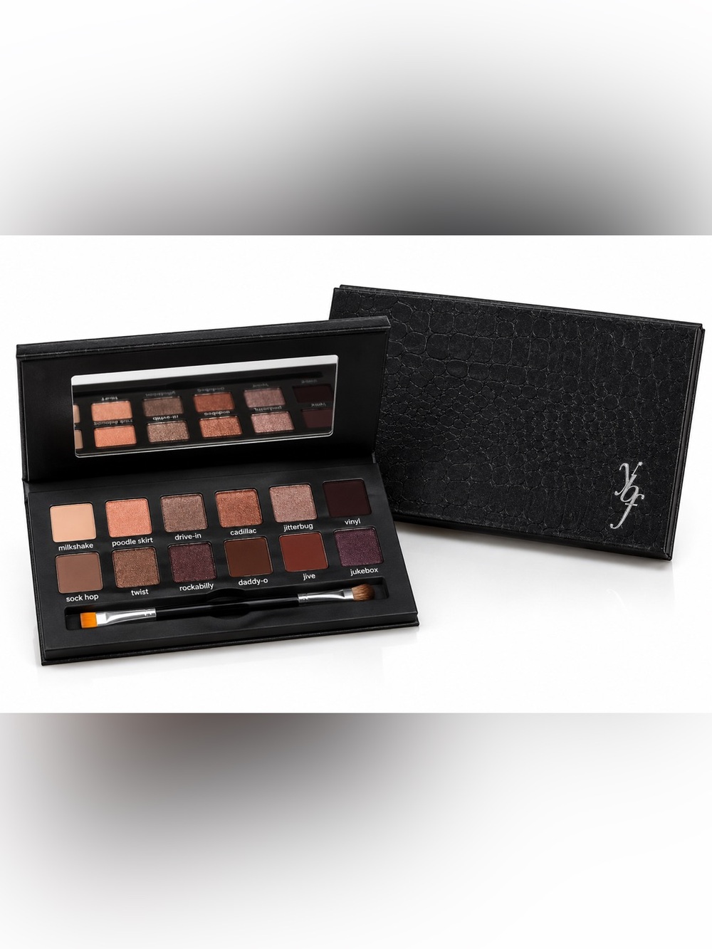 YBF Beauty Rock the Croc Eyeshadow Palette 12 Shades + Brush New Sealed